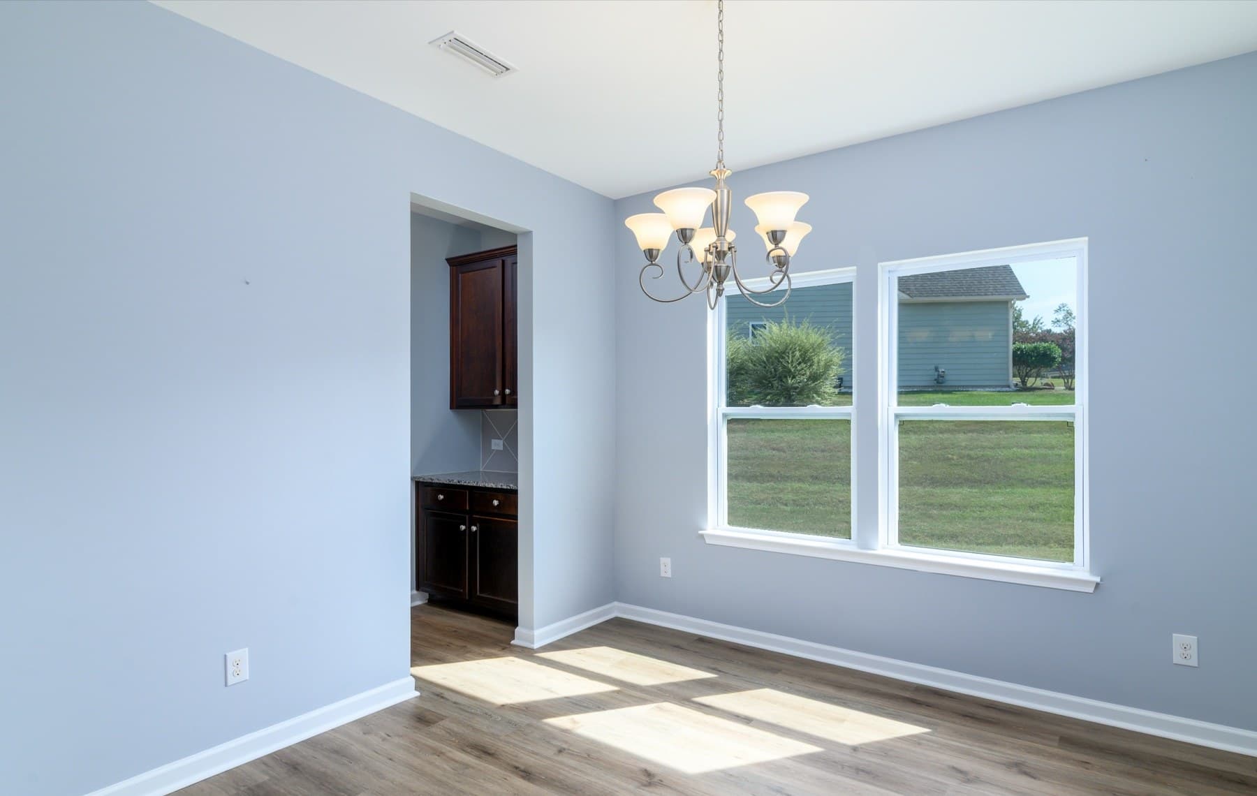 Dining area, Indian Land, before staging